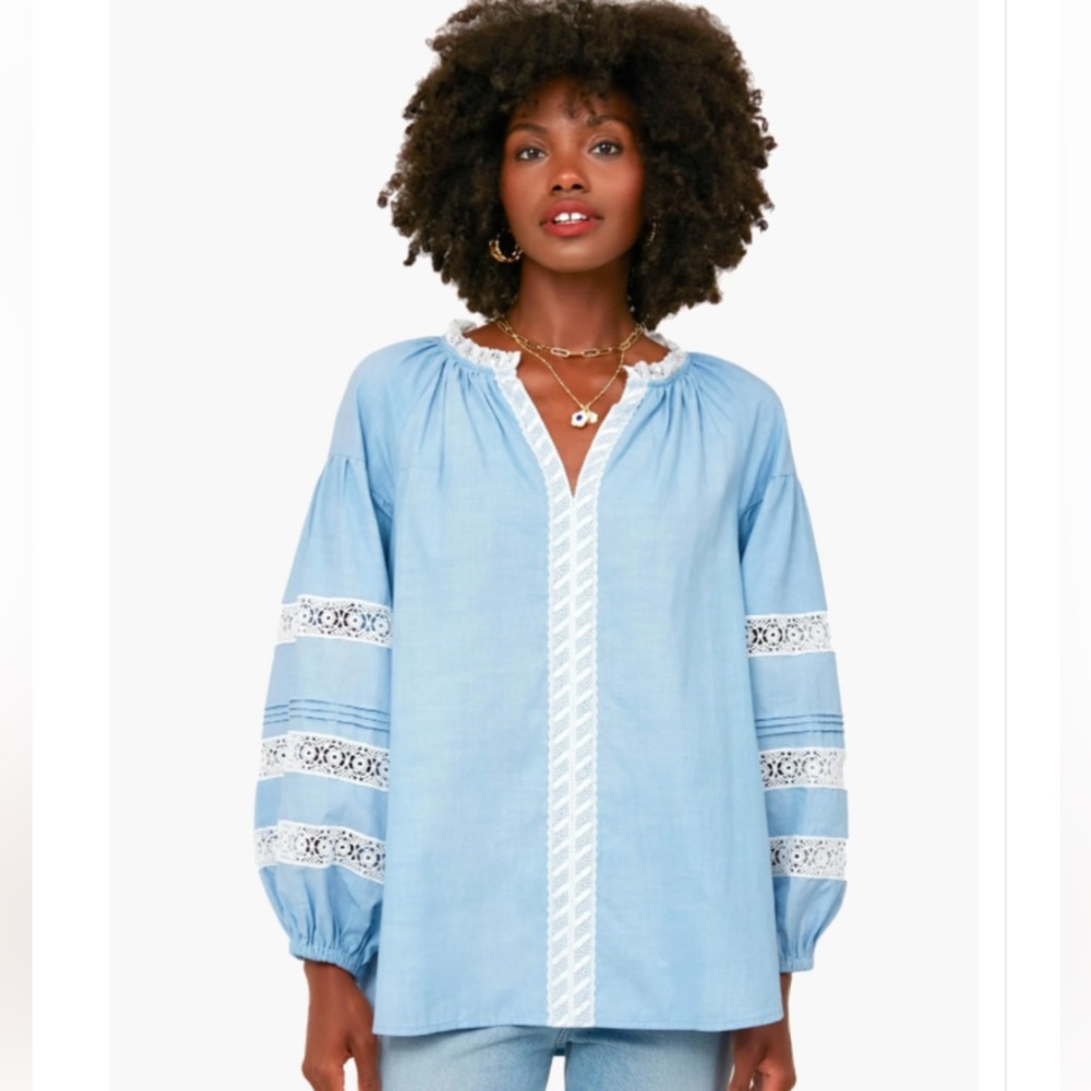 Tuckernuck Blue and White Women's Top